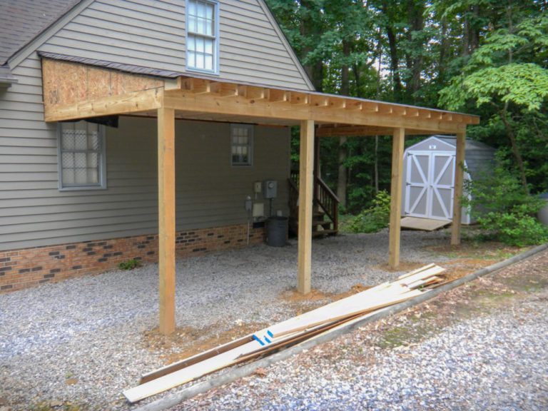 Progress of a carport being built. RBM Remodeling Solutions, LLC
