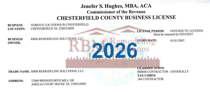 RBM_Remodeling_Solutions_LLC_Chesterfield_VA_Business_License_2026